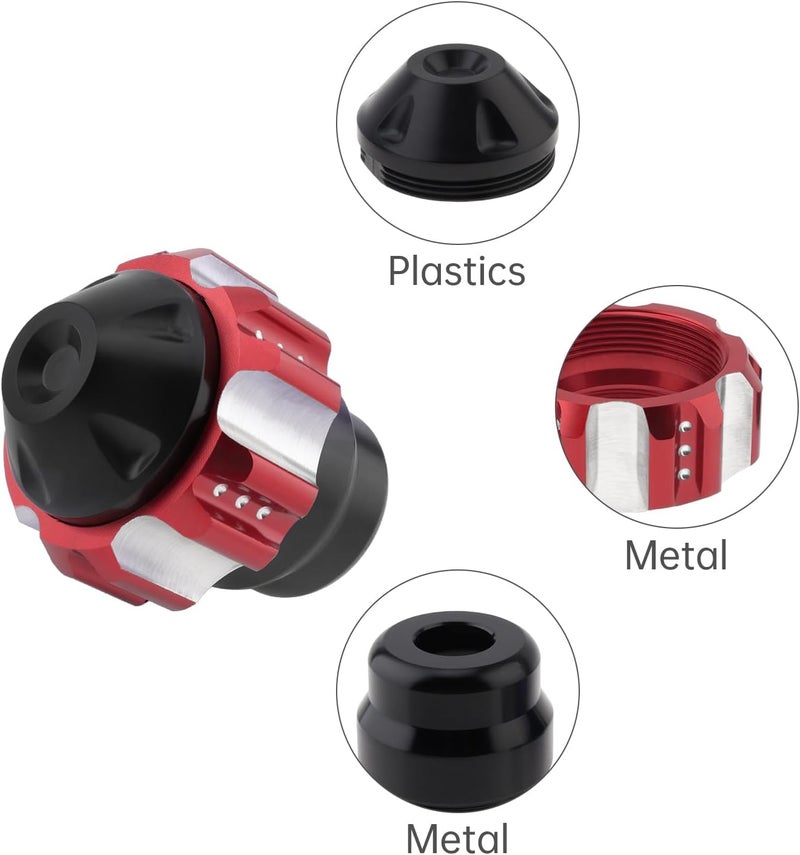 Windance 2pcs Front Wheel Frame Sliders Aluminum Alloy Fork Crash Protection Decoration Cup for Motorcycles Motocross Moped Scooters Dirt Pit Bikes (Red) - Image 5